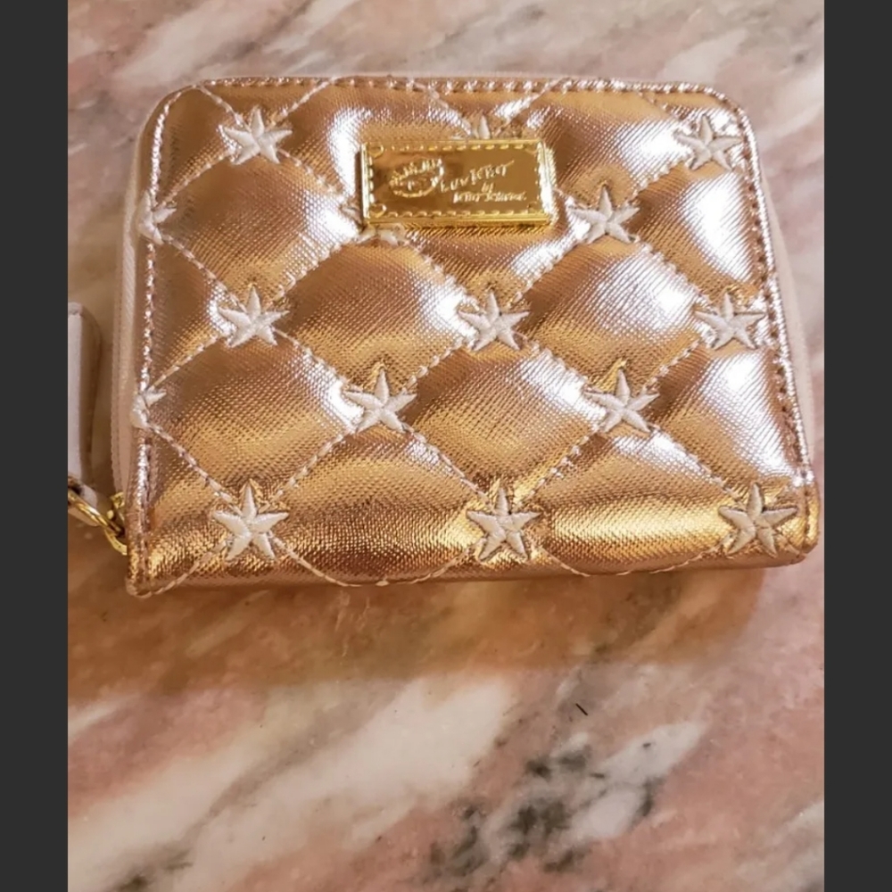 Betsey johnson Wallet Stars Gold Shimmer